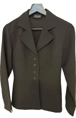 Blazer Traje Chaqueta Para Mujer A-List By Wrapper Negro Manga Larga Negocios Talla S Foto 1 de 4