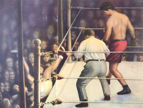 Jack Dempsey vs Firpo Vtg 1934 Boxing Poster Argentina Rare Original Sheet Boxer Cover