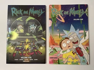 Rick and Morty Graphic Novel Lot of (2) Books ONI Vol 1 & 5 TPB Paperback FN+/VF - Picture 1 of 7