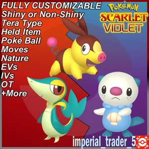 Pokémon Scharlachrot und Violett 🙂 Glänzende Unova Starter 🙂 Bundle 6IV anpassbar - Bild 1 von 1