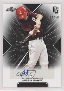 2021 Leaf Perfect Game National Showcase Black /50 Austin Hawke #BA-AH2 Auto