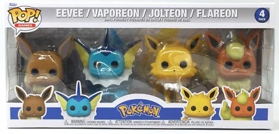 Funko Pop! Games Pokemon 4 Pack Eevee Vaporeon Jolteon Flareon - Image 1 of 4