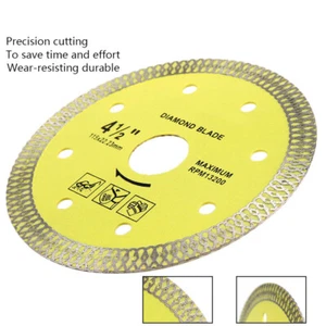 Rueda de corte en seco turbo de diamante fino turbo de azulejos de porcelana de 115 mm para amoladora angular - Imagen 1 de 7