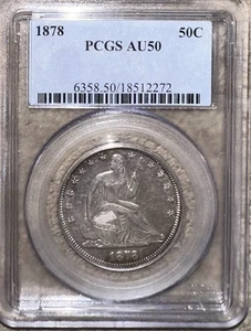 1878 Seated Liberty Half Dollar - PCGS AU50 - Outstanding Example of this Coin - Picture 1 of 4