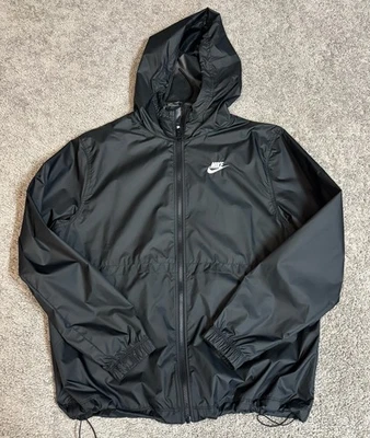 Nike Sportswear Essential Women's Woven Repel Jacket Medium Black/White DM6179 - Image 1 of 4