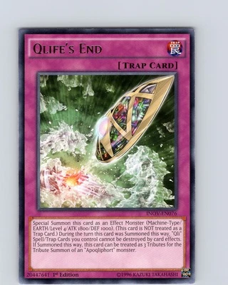 Yu-Gi-Oh TCG Qlife's End INOV-EN076 1st Edition Regular Rare Card NM - Image 1 of 2