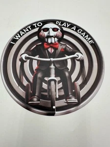 8” Saw Jigsaw Billy Puppet I Want You to Play a Game Metal Tin Sign! Movie - Picture 1 of 2