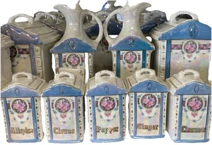 Vintage Mepoco Ware Deutsch Opalisierend Küche Kanister 28er Set mit Deckel - Bauernhaus - Bild 1 von 24