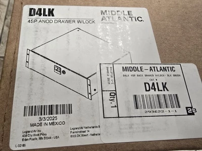 Middle Atlantic D4LK Drawer with Lock - 4 Rack Spaces - Image 1 of 2