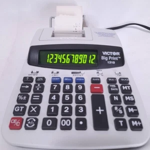 Victor Big Print 1310 Thermodruck Taschenrechner mit Handbuch & Papier 12/10 Ziffern - Bild 1 von 8