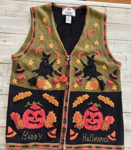 Tiara Internacional Halloween Bordado Tejido Chaleco Mujer Mediano Novedad Calabaza - Imagen 1 de 9