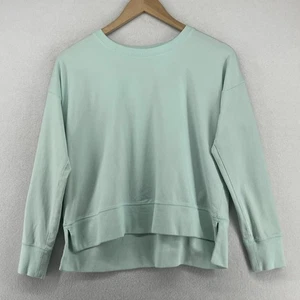 EILEEN FISHER Top 2XS Bio Baumwolle Jersey Rundhals Hi Low Langarm Grün - Bild 1 von 14