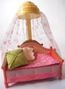 Fisher-Price Loving Family 2006 casa de muñecas niñas con dosel cama muebles de juguete J7489 - Imagen 1 de 15