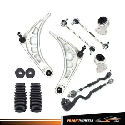 10PCS For BMW E46 325i 330i 323i Control Arm Ball Joint Bushing Tie Rod Boot Kit - Image 1 of 4