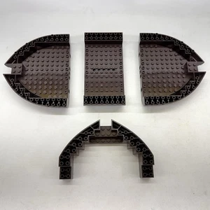 4x LEGO Dark Brown Boat Hull Parts 16x13, 8x16, 16x10x3 Ship 64651, 64645, 95227 - Picture 1 of 8