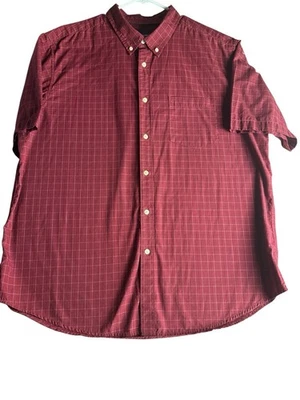 Basic Edition Shirt Mens Red Plaid Short Sleeve Button Up Relaxed Fit SZ XXL - Image 1 of 3