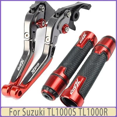 Adjustable Brake Clutch Lever+ Handbar End Grips Sets For Suzuki TL1000S TL1000R Foto 1 de 4