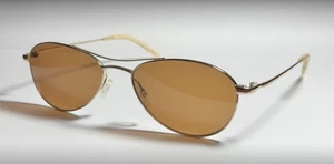 ORIGINAL CUSTOM Oliver Peoples Aero 54mm Sunglasses | Gold / Cognac Polarized - Picture 1 of 11