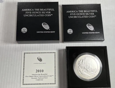 2010-P Yosemite National Forest 5 oz Silver ATB with US Mint Box & COA - Image 1 of 2