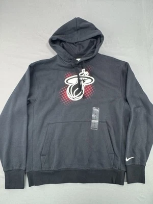 Nike Men’s Miami Heat Club Fleece Hoodie Sz Medium Black Sweatshirt NBA NEW - Image 1 of 4