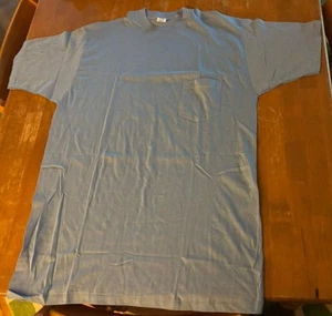 Vintage 80s Jockey Life Deck Baby Blue Blank Single Stitch Shirt SZ XL USA EUC - Picture 1 of 3