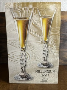 Juego de 2 flautas de champán Millenium 2001 French Cristal D'Arques - Imagen 1 de 11