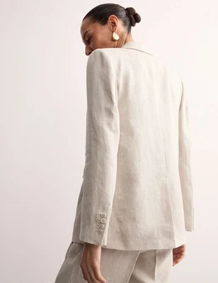 Marks & Spencer Womens Beige Linen Casual Blazer - M&S - Image 1 of 4