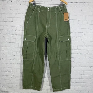 Vans Cargo Denim Hose Damen XL grün weiß Nähte Retro Skater Ballon Y2K - Bild 1 von 17