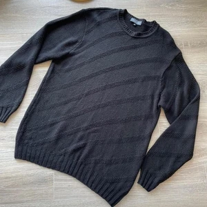 Christian Dior Wool Blend Black Knit Sweater Men's XL Cozy Classic Retro Grandpa - Picture 1 of 7
