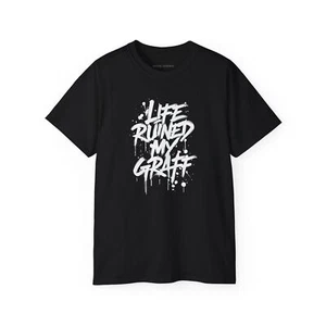 Graffiti Tee, Urban Graphic Shirt, Hip Hop Streetwear Top, Unisex Baumwolle - Bild 1 von 54