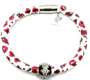 Brazalete Brighton Field of Poppies Flores Rojas Amapola Woodstock 8 pulgadas Nuevo con Etiquetas + Cuentas - Imagen 1 de 6