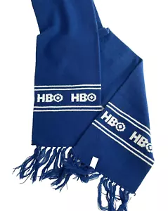Vintage HBO Home Box Office Logo Scarf Blue White - Picture 1 of 8