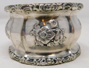 Large Floral Napkin Ring Germany 800 Solid Silver No Mono Bruckmann & Söhne  34g - Picture 1 of 8
