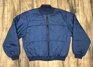 Vintage Cabela's Bomber Jacket Reversible Thinsulate 3M Blue Hunting Puffer XL - Picture 1 of 15