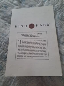 High Hand Milton Bradley Board Game Vintage 1984 Game Instructions Only - Picture 1 of 2