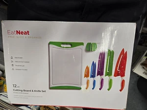 Eat Neat 12 Piece Cutting Board And Knife Set Stainless Steel - Picture 1 of 2