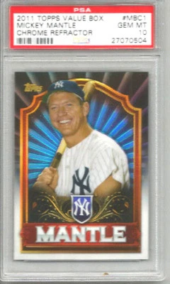 2011 Topps Value Box Mickey Mantle Chrome Refractor PSA 10  - Image 1 of 2