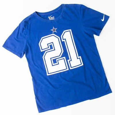 Camiseta de fútbol americano de los Dallas Cowboys Nike Elliott #21 para hombre mediana manga corta Foto 1 de 4