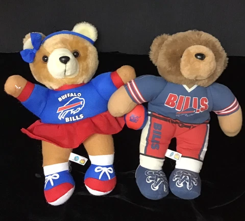 2 Good Stuff NFL 1998 + 99 BUFFALO BILLS New York Teddy Bears Brown Vintage 12” Cover