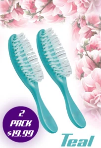 ((2-PACK)) TEAL AVON HAIR BRUSH FLAIR 8" NEW - FROM MEXICO ((2-PACK))