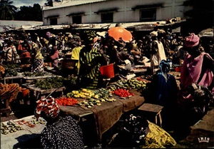 SENEGAL Ansichtskarte Postkarte Africa Postcard Native People Market Scene Markt - Bild 1 von 2