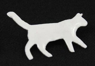 Broche Esmalte Gato Pin Botón Miniblings Animal Mascota Blanco Foto 1 de 4