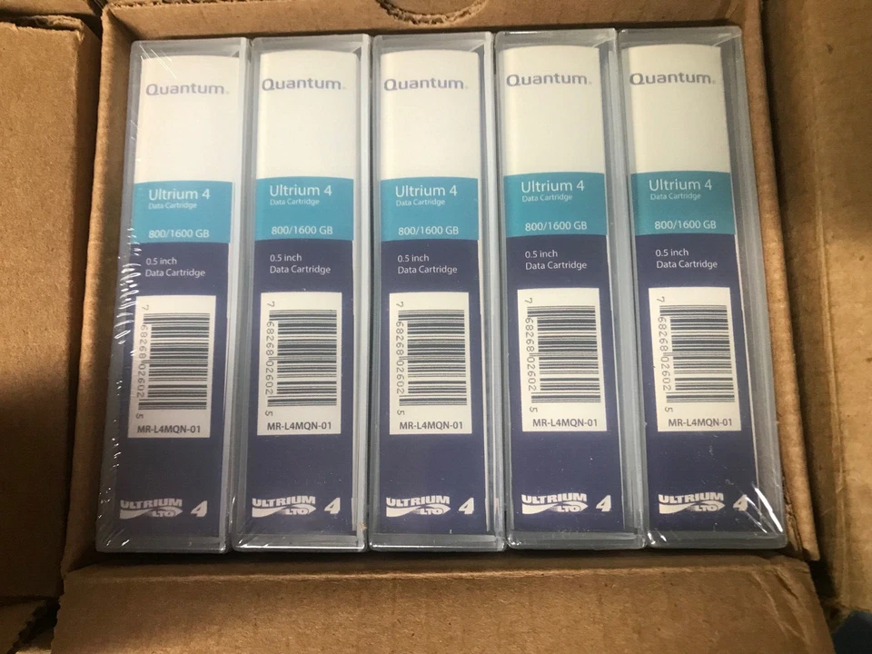 NEW ~ ( 5 ) PACK LTO-4 Ultrium 800Gb 1.6TB RW Tape Cart. MR-L4MQN-01 - Image 1 of 1