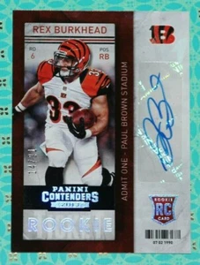 2013 PANINI CONTENDERS #175 REX BURKHEAD CRACKED ICE AUTO #/21 BENGALS PATRIOTS - Picture 1 of 2