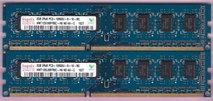 4GB 2x2GB PC3-10600 HYNIX HMT125U6BFR8C-H9 N0 AA-C Blue DDR3-1333 Ram Memory Kit - Afbeelding 1 van 2