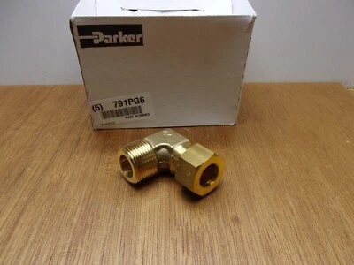 Parker Brass 90 Deg Elbow Adapter Compression 3/4" BSPT Pipe X 16 MM Tube OD - Image 1 of 4