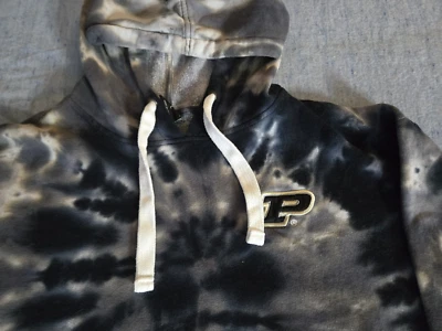 Purdue Boilermakers Coliseo Mujer L Tie Dye Sudadera con Capucha Negro/Blanco Bordado Foto 1 de 4