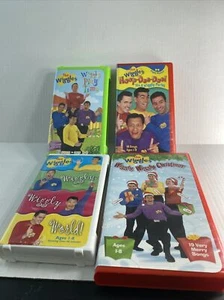 The Wiggles VHS Wiggly Party Time, Hoop Dee Doo, ￼￼Wiggly wiggly world￼ Lot Of 4 - Picture 1 of 1