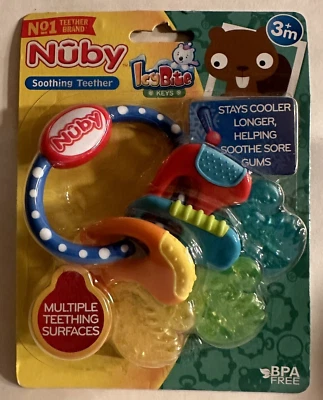 Nuby ICY Bite Keys Multi Surfaced Soothing Baby Teether Teething Ring - Image 1 of 4