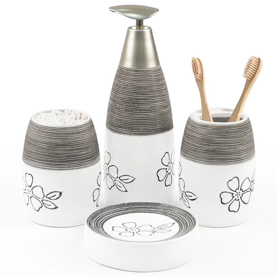 5pcs Bathroom Accessories Set Lotion Dispenser Holder Ceramic Hotel Bathroom - Image 1 of 1